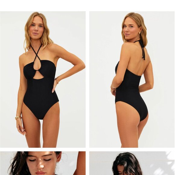 NWT Beach Riot Core Collection Phoenix One Piece in Black Size Medium - Picture 1 of 6